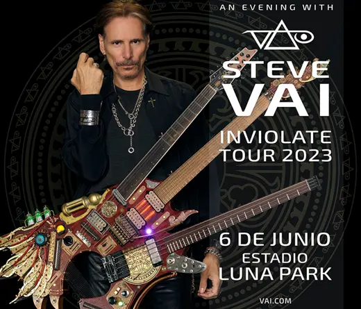 Steve Vai regresa a la Argentina y estar en el Luna Park. El clebre artista traer su nuevo modelo de guitarra Hydra de tres mstiles fabricada por Ibez con la que compuso la cancin Teeth Of The Hydra.